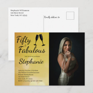 50 and Fabulous | 50th Birthday Party Postkarte
