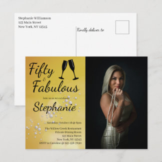 50 and Fabulous | 50th Birthday Party Postkarte