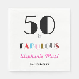 50 and Fabulous Art Deco Date 50th Birthday Party Serviette