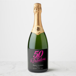 50 and Fabulous Birthday Chic Pink Script