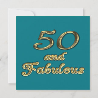 50 and Fabulous Birthday Gold Typography 50th Age Einladung