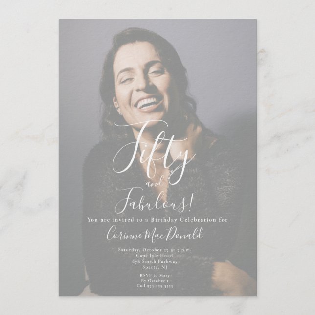 50 and Fabulous Birthday Party Invitation  (Devant)