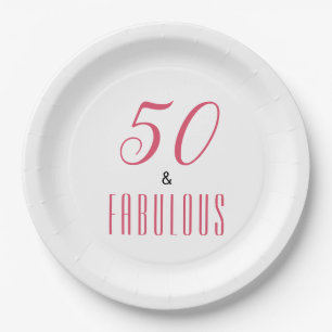 50 And Fabulous  Birthday Party Paper  Paper Plate Pappteller
