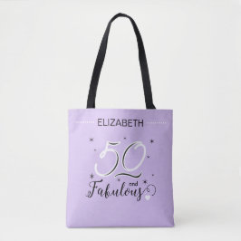 50 and Fabulous Birthday Personalized Name Modern Tasche