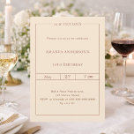 50 and fabulous champagne gold birthday einladung<br><div class="desc">Celebrate a milestone in style with this elegant 50 & Fabulous birthday invitation in soft champagne tones. Designed for a sophisticated and memorable celebration, this invitation features a clean, modern layout and timeless touch. Perfect for women celebrating their 50th birthday, this design combines minimalist elegance with warm neutral colors, making...</div>