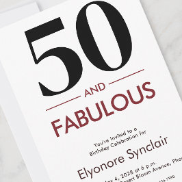 50 And Fabulous Cherry Wine 50th Birthday Einladung