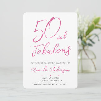50 and Fabulous Fiftieth Birthday Einladung