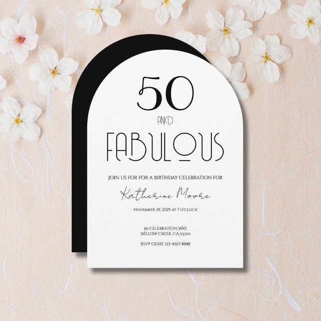 50 and Fabulous Fifty Birthday Invitation (Créateur téléchargé)