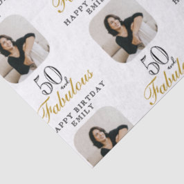 50 and Fabulous Photo 50th Birthday Seidenpapier
