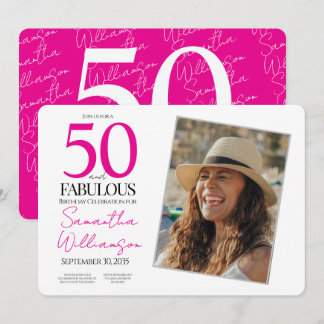 50 and Fabulous Pink 50th Birthday Party Einladung