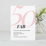 50 and Fabulous Pink Birthday Party Invitation Einladung<br><div class="desc">Fifty and Fabulous minimal pink and black modern 50th birthday invitation that you can personalize and send out for your fiftieth birthday party celebration. The text colors can be changed using the edit menu.</div>