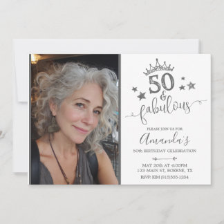50 and Fabulous Woman Photo Einladung