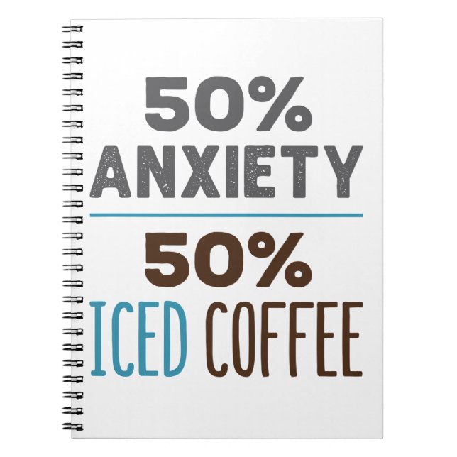 50% Angst 50% Eiskaffee Notizblock (Vorderseite)