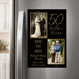 50 années d'or Enregistrer la date Mince carte mag