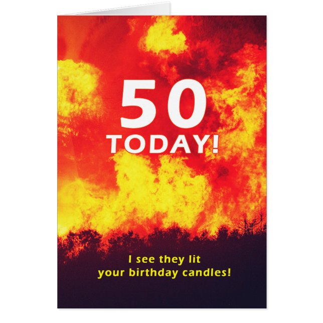 50 Anniversaire Forêt Humour à bougie (Devant)