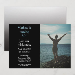 50 ans 50e anniversaire fête photo Invitation