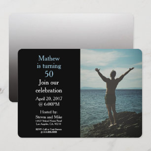 50 ans 50e anniversaire fête photo Invitation