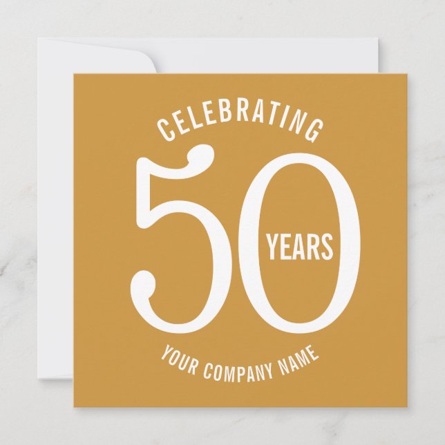 50 ans d'entreprise anniversaire invitations fêtes (Devant)