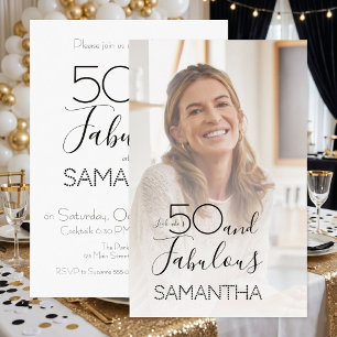 50 ans et Fabuleux Photo Invitation cinquantième a