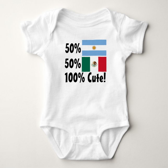 50% Argentinien 50% Mexikaner 100% niedlich Baby Strampler (Vorderseite)