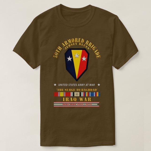 50. Armored Brigade Jersey Blues SSI The Surge II T-Shirt (Design vorne)