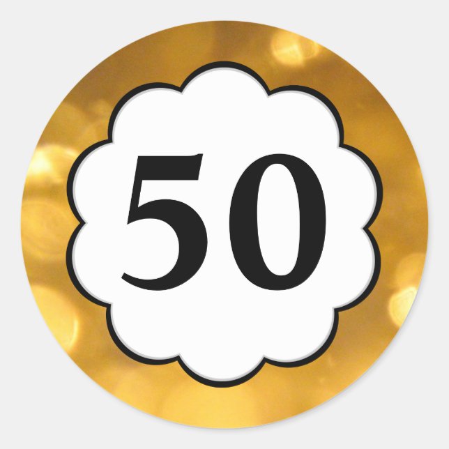 50 - Aufkleber mit goldenen Zahlen (Vorderseite)