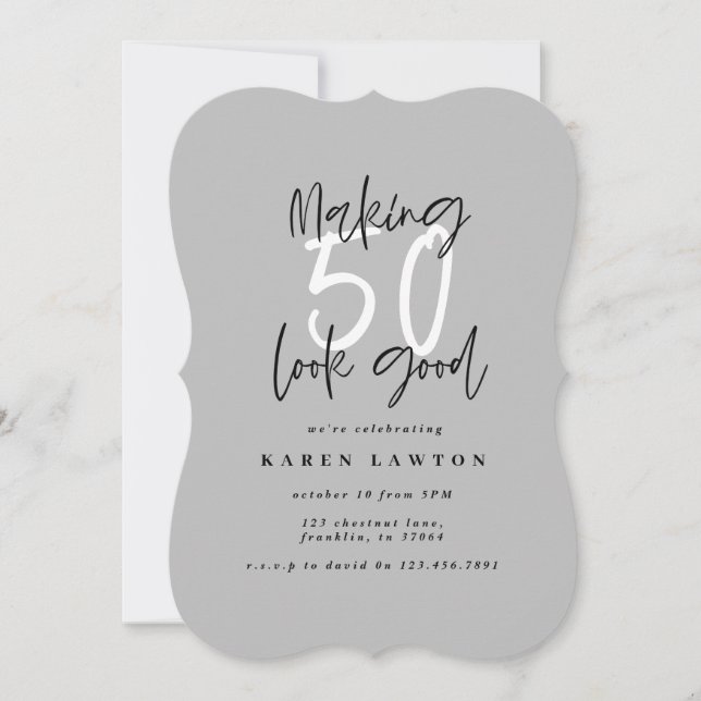 50 aussehen als Geburtstagseinladung (Vorderseite)