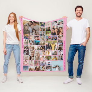 50 Bilder Foto-Collage Benutzerdefinierte Farbe Ro Fleecedecke