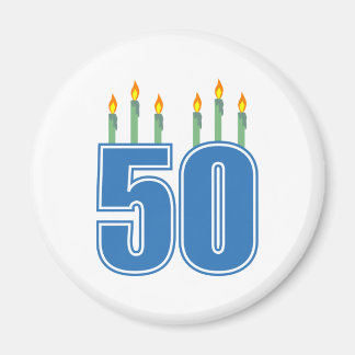 50 Birthday Candles (blau / grün) Magnet