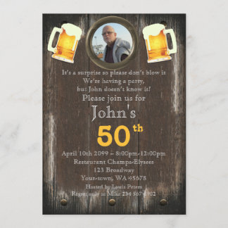 50., Birthday Man, Party Man, beliebiges Alter, Ho Einladung