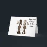 ** 50.** BIRTHTAG: WÜNSCHT MEIN **SISTER** KARTE<br><div class="desc">Wenn es leicht ist,  Schwestern zu sein mit deiner Schwester... ..lass ihr heute mit dieser Fun Birthday Card für IHR ***50th BIRTHDAY**** oder das Alter ändern,  WENN SIE FÜR SICHERHEIT!!!!!</div>
