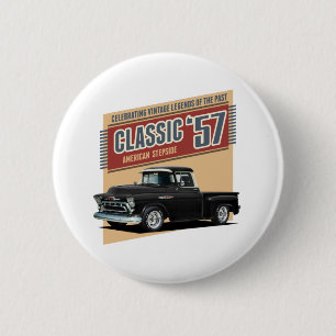 50 Black Street Rod Truck Button