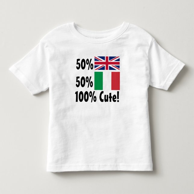 50 % Britische 50 % Italiener 100 % Niedlich Kleinkind T-shirt (Vorderseite)
