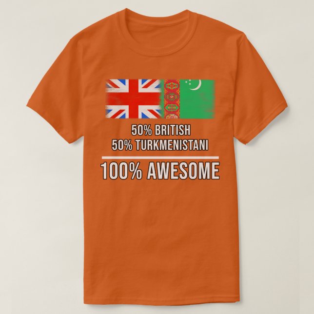 50 Britische 50 Turkmenistani 100 Phantastisches G T-Shirt (Design vorne)