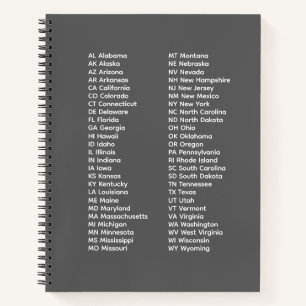 50 Bundesstaaten in alphabetischer Reihenfolge – G Notizbuch