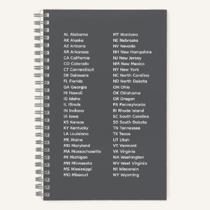 50 Bundesstaaten in alphabetischer Reihenfolge – G Notizbuch
