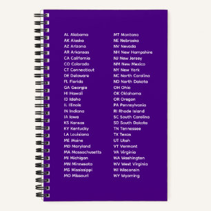 50 Bundesstaaten in alphabetischer Reihenfolge – K Notizbuch