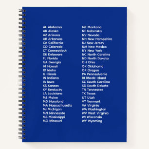 50 Bundesstaaten in alphabetischer Reihenfolge – R Notizbuch