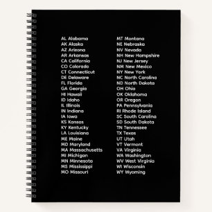 50 Bundesstaaten in alphabetischer Reihenfolge – S Notizbuch