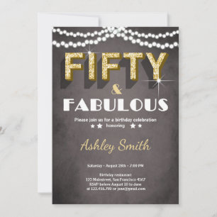 50 Cinquante et fabuleux Anniversaire Invitation O