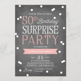 50. Confetti Überraschung Party Einladung| Geburts Einladung