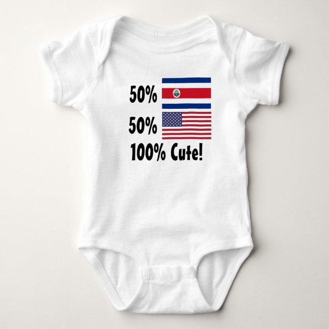 50% Costa Rican 50% Amerikaner 100% niedlich Baby Strampler (Vorderseite)