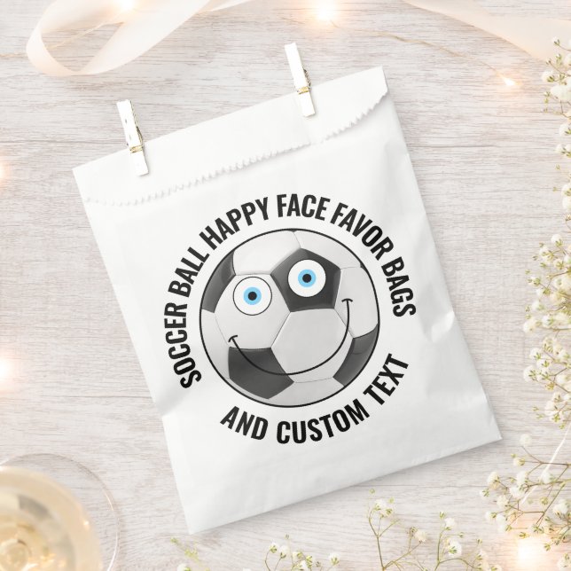 50 Custom Soccer Theme Party BLAUE EYES Happy Face Geschenktütchen (Ausgeschnitten)