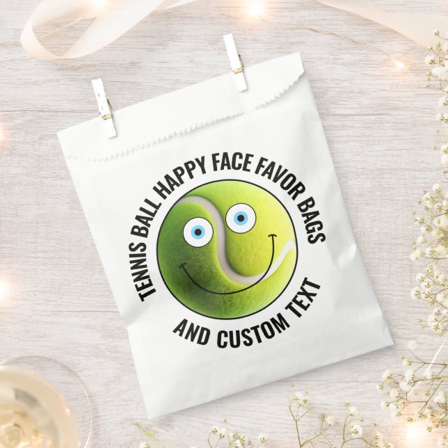 50 Custom Tennis Thema Party BLAUE EYES Happy Face Geschenktütchen (Ausgeschnitten)