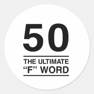 50 Das ultimative Wort "F" Runder Aufkleber
