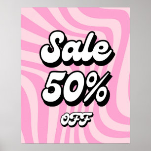 50% De Promo Signal, Poster de Vente Boutique Rose