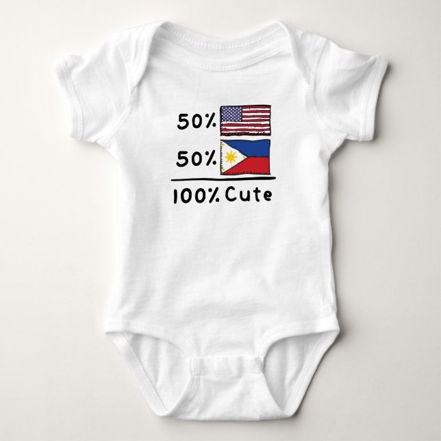 50 % der amerikanischen 50 % Philippinen 100 % Nie Baby Strampler (Vorderseite)