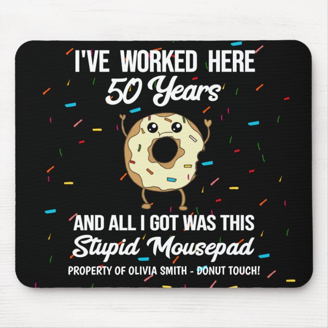 50. Dienstjubiläum Fünfzig Jahre Zitat Mousepad (Vorne)