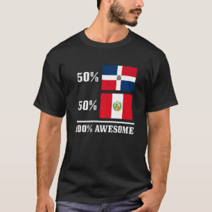 50 Dominikanische Republik 50 Peru Peruanische Fla T-Shirt