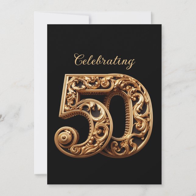 50 ELEGANTE GOLD WEDDING JAHRESZEIT EINLADUNG (Rückseite)